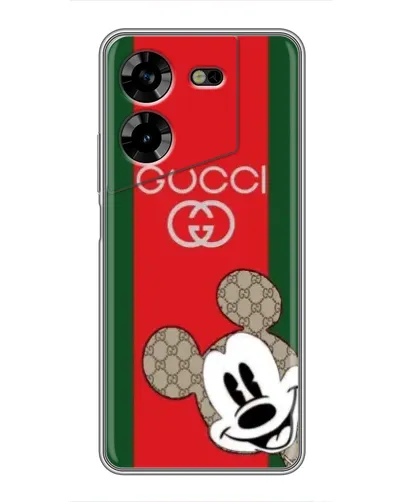 Чехол для TECNO POVA 5 (LG7n) с картинкой «Gucci — полосы и Микки»