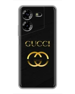 Чехол для TECNO POVA 5 (LG7n) с картинкой «Золотой логотип Gucci»