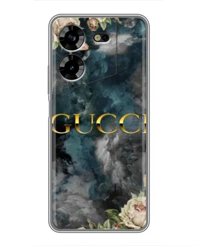Чехол для TECNO POVA 5 (LG7n) с картинкой «Абстрактные цветы Gucci»