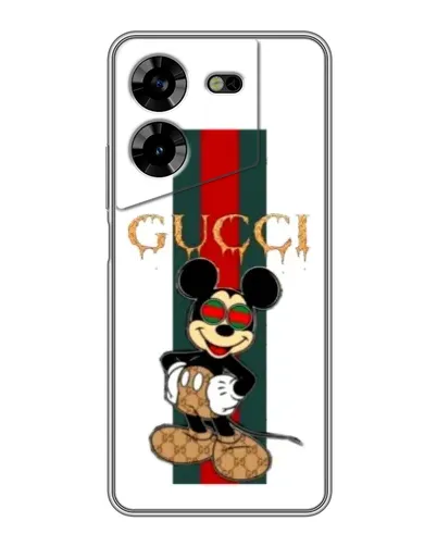 Чехол для TECNO POVA 5 (LG7n) с картинкой «Микки Маус Gucci — полосы»