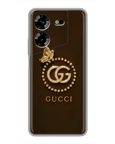 Чехол для TECNO POVA 5 (LG7n) с картинкой «Gucci — золотая бабочка»