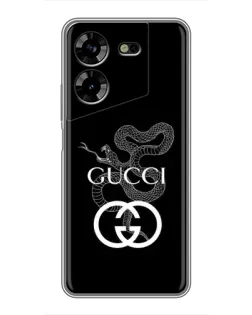 Чехол для TECNO POVA 5 (LG7n) с картинкой «Gucci — серебряная змея»