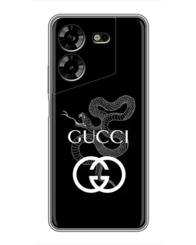 Чехол для TECNO POVA 5 (LG7n) с картинкой «Gucci — серебряная змея»