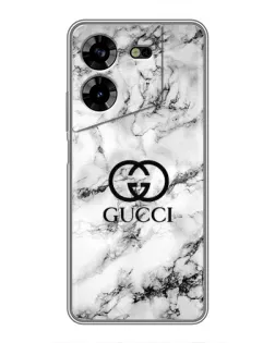 Чехол для TECNO POVA 5 (LG7n) с картинкой «Gucci — мраморный шик»