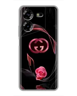 Чехол для TECNO POVA 5 (LG7n) с картинкой «Gucci — неоновая роза»
