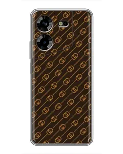 Чехол для TECNO POVA 5 (LG7n) с картинкой «Gucci — золотые диагонали»