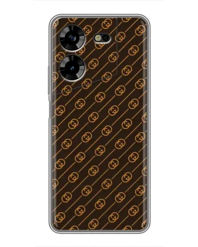Чехол для TECNO POVA 5 (LG7n) с картинкой «Gucci — золотые диагонали»