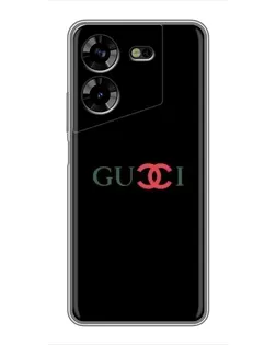 Чехол для TECNO POVA 5 (LG7n) с картинкой «Gucci — красный градиент»