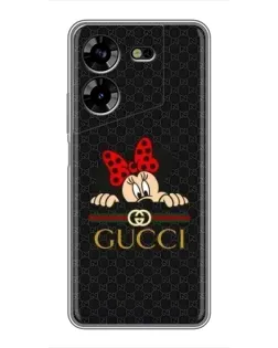 Чехол для TECNO POVA 5 (LG7n) с картинкой «Минни Маус Gucci — черный»