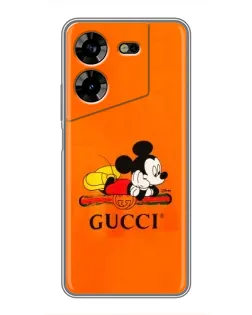 Чохол для TECNO POVA 5 (LG7n) з картинкою «Міккі Маус Gucci — помаранч»
