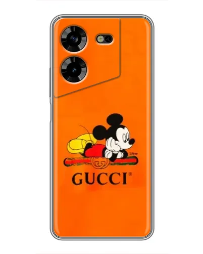 Чохол для TECNO POVA 5 (LG7n) з картинкою «Міккі Маус Gucci — помаранч» Чохол для TECNO POVA 5 (LG7n) з картинкою «Міккі Маус Gucci — помаранч»