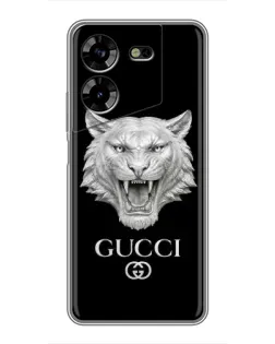 Чохол для TECNO POVA 5 (LG7n) з картинкою «Gucci — срібний лев»