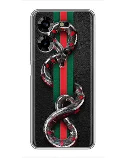Чохол для TECNO POVA 5 (LG7n) з картинкою «Gucci — змія на смузі»