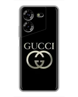 Чохол для TECNO POVA 5 (LG7n) з картинкою «Gucci — золото на чорному»