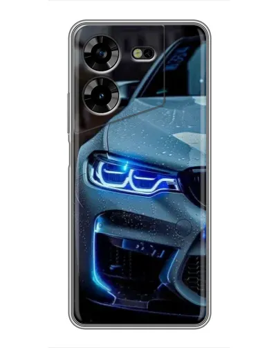 Чехол для TECNO POVA 5 (LG7n) с картинкой «Взгляд BMW с синими фарами»