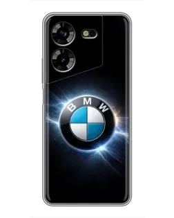 Чехол для TECNO POVA 5 (LG7n) с картинкой «BMW — неоновое сияние»