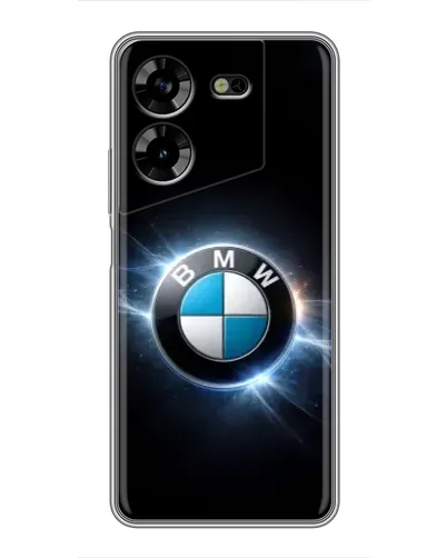 Чехол для TECNO POVA 5 (LG7n) с картинкой «BMW — неоновое сияние»