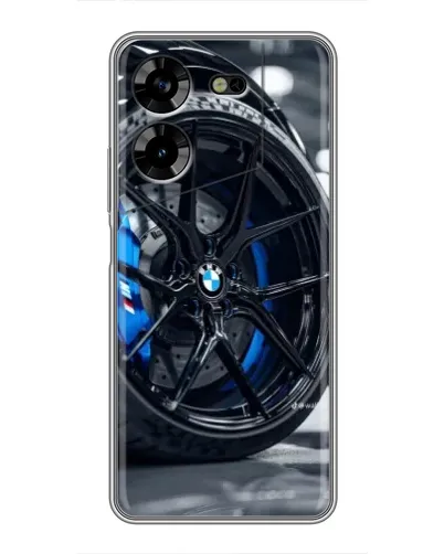 Чехол для TECNO POVA 5 (LG7n) с картинкой «Колесо BMW вблизи»