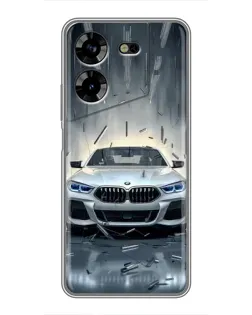 Чехол для TECNO POVA 5 (LG7n) с картинкой «BMW в свете фар»