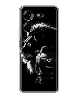 Чехол для TECNO POVA 5 (LG7n) с картинкой «BMW и лев»