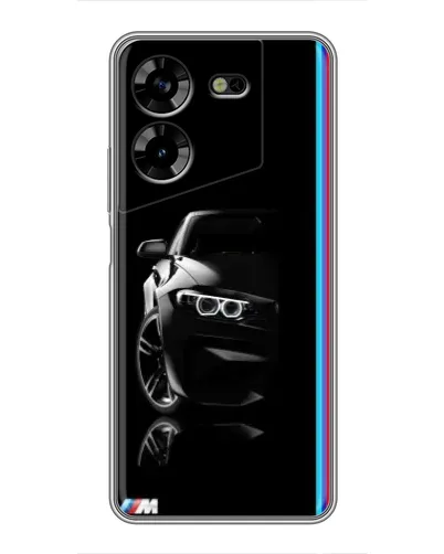 Чехол для TECNO POVA 5 (LG7n) с картинкой «Силуэт BMW в темноте»
