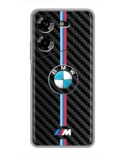 Чехол для TECNO POVA 5 (LG7n) с картинкой «Эмблема BMW и карбон»