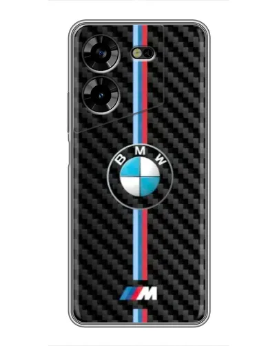 Чехол для TECNO POVA 5 (LG7n) с картинкой «Эмблема BMW и карбон»