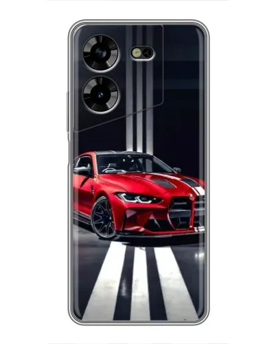 Чехол для TECNO POVA 5 (LG7n) с картинкой «Красная BMW на дороге»