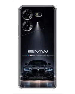Чохол для TECNO POVA 5 (LG7n) з картинкою «BMW крізь нічне місто»