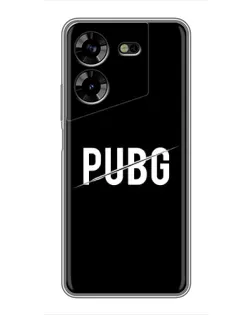 Чехол для TECNO POVA 5 (LG7n) с картинкой «PUBG — белый логотип»