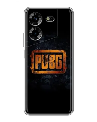 Чехол для TECNO POVA 5 (LG7n) с картинкой «PUBG — золотой логотип»