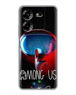 Чехол для TECNO POVA 5 (LG7n) с картинкой «Красный импостер — макро»
