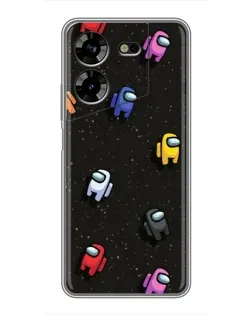 Чехол для TECNO POVA 5 (LG7n) с картинкой «Космический паттерн Among Us»