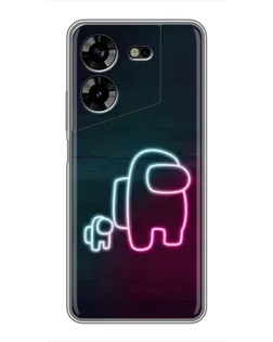 Чехол для TECNO POVA 5 (LG7n) с картинкой «Among Us неон-арт»