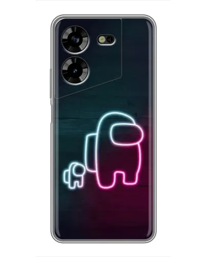 Чехол для TECNO POVA 5 (LG7n) с картинкой «Among Us неон-арт» Чехол для TECNO POVA 5 (LG7n) с картинкой «Among Us неон-арт»
