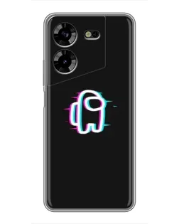 Чехол для TECNO POVA 5 (LG7n) с картинкой «Among Us неон»