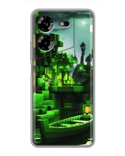 Чехол для TECNO POVA 5 (LG7n) с картинкой «Minecraft лесной пейзаж»
