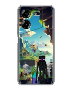 Чехол для TECNO POVA 5 (LG7n) с картинкой «Эндермен в лесу»
