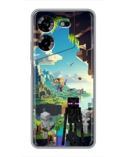 Чехол для TECNO POVA 5 (LG7n) с картинкой «Эндермен в лесу»