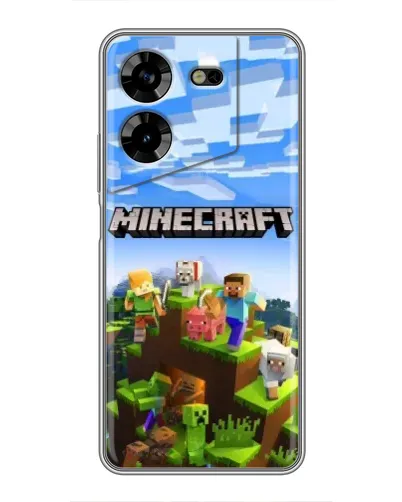 Чехол для TECNO POVA 5 (LG7n) с картинкой «Minecraft классический мир»