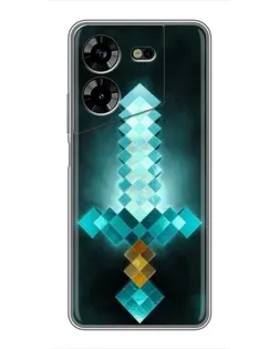 Чехол для TECNO POVA 5 (LG7n) с картинкой «Алмазный меч неон»