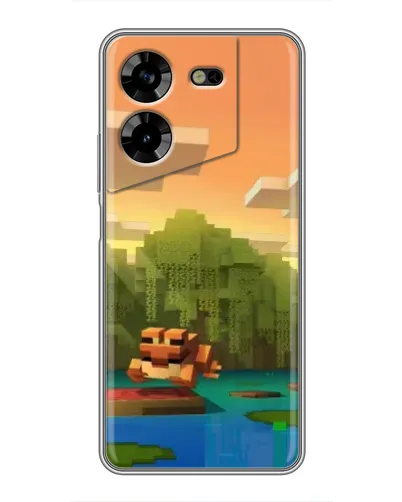 Чехол для TECNO POVA 5 (LG7n) с картинкой «Майнкрафт закат солнца»