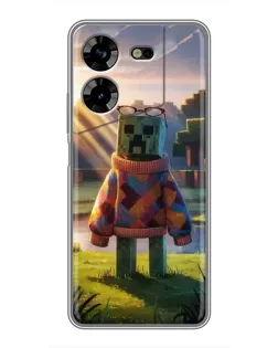 Чехол для TECNO POVA 5 (LG7n) с картинкой «Крипер в свитере»