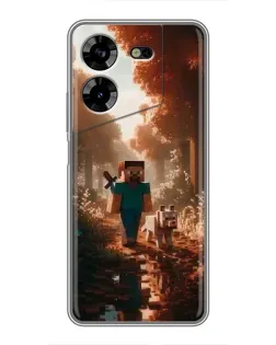 Чехол для TECNO POVA 5 (LG7n) с картинкой «Стив в лесу»