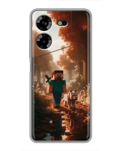 Чехол для TECNO POVA 5 (LG7n) с картинкой «Стив в лесу»