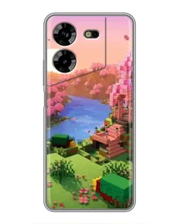 Чехол для TECNO POVA 5 (LG7n) с картинкой «Розовое дерево Minecraft»