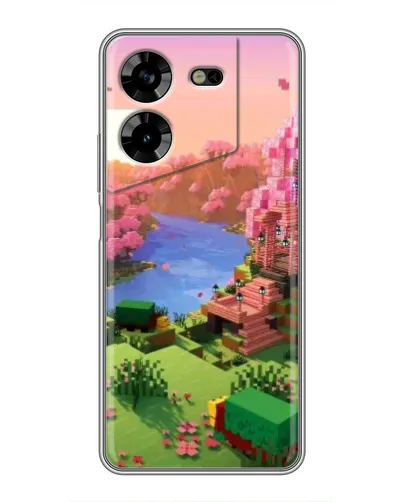 Чехол для TECNO POVA 5 (LG7n) с картинкой «Розовое дерево Minecraft»
