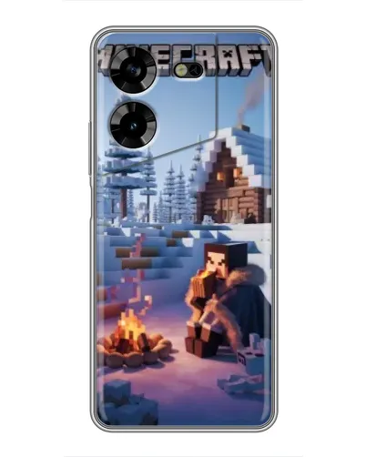 Чехол для TECNO POVA 5 (LG7n) с картинкой «Зимний Minecraft»