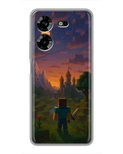 Чехол для TECNO POVA 5 (LG7n) с картинкой «Стив у башни»