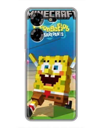 Чохол для TECNO POVA 5 (LG7n) з картинкою «Губка Боб Minecraft» Чохол для TECNO POVA 5 (LG7n) з картинкою «Губка Боб Minecraft»